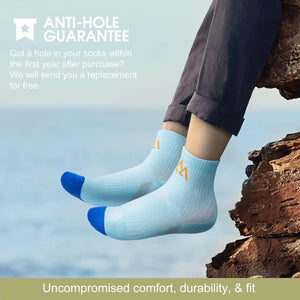 Merino Wool Hiking Socks for Women Quarter Ankle Thermal Cushion Moisture Wicking Socks,5 Pairs