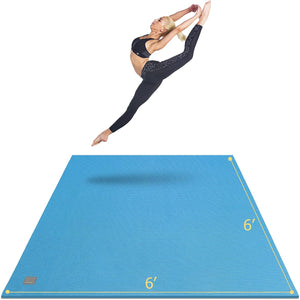 Large Yoga Mat 6'X4'/6'X6'/7'X5'(7Mm/9Mm), Extra Thick Workout Mats for Home Gym Flooring,Ultra Comfortable Non-Slip Quick Resilient Barefoot Wide Exercise Mat for Pilates,Stretching,Meditation
