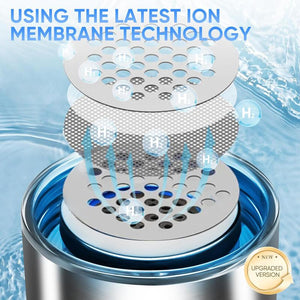Hydrogen Water Bottle Portable Generator Ionized Water Cup for Home Office Travel Daily Use Silver Upgrade Version