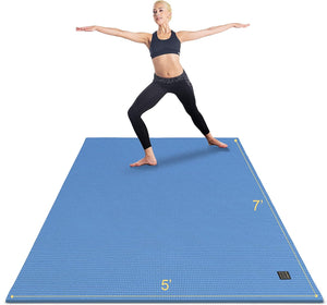 Large Yoga Mat 6'X4'/6'X6'/7'X5'(7Mm/9Mm), Extra Thick Workout Mats for Home Gym Flooring,Ultra Comfortable Non-Slip Quick Resilient Barefoot Wide Exercise Mat for Pilates,Stretching,Meditation