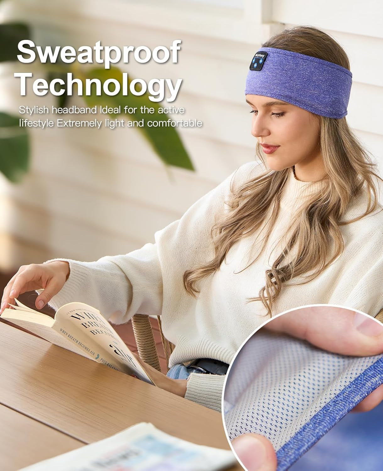 Bluetooth Sports Headband Headphones with Ultra-Thin HD Stereo Speakers for Sleep, Workouts, Jogging, Yoga, Insomnia Relief, Air Travel, and Meditation