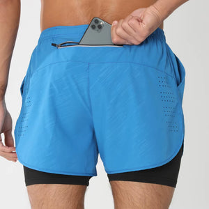 2025New Men Running Shorts Gym Sports Shorts 2 in 1 Quick Dry Workout Training Gym Fitness Jogging Short Pants Summer Men Shorts
