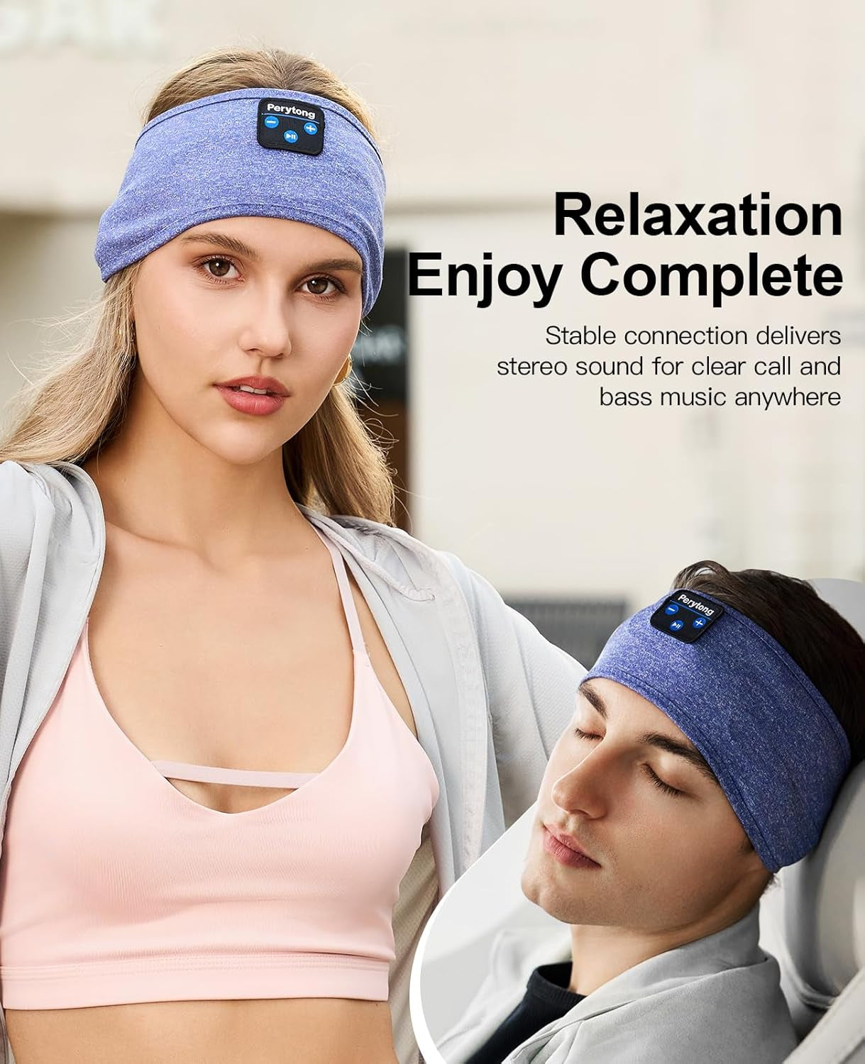 Bluetooth Sports Headband Headphones with Ultra-Thin HD Stereo Speakers for Sleep, Workouts, Jogging, Yoga, Insomnia Relief, Air Travel, and Meditation
