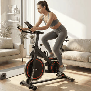 Exercise Bike Indoor Cycling Bike with 300Lbs Big Seat Cushion for Home Cardio Leg Workout