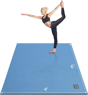 Large Yoga Mat 6'X4'/6'X6'/7'X5'(7Mm/9Mm), Extra Thick Workout Mats for Home Gym Flooring,Ultra Comfortable Non-Slip Quick Resilient Barefoot Wide Exercise Mat for Pilates,Stretching,Meditation