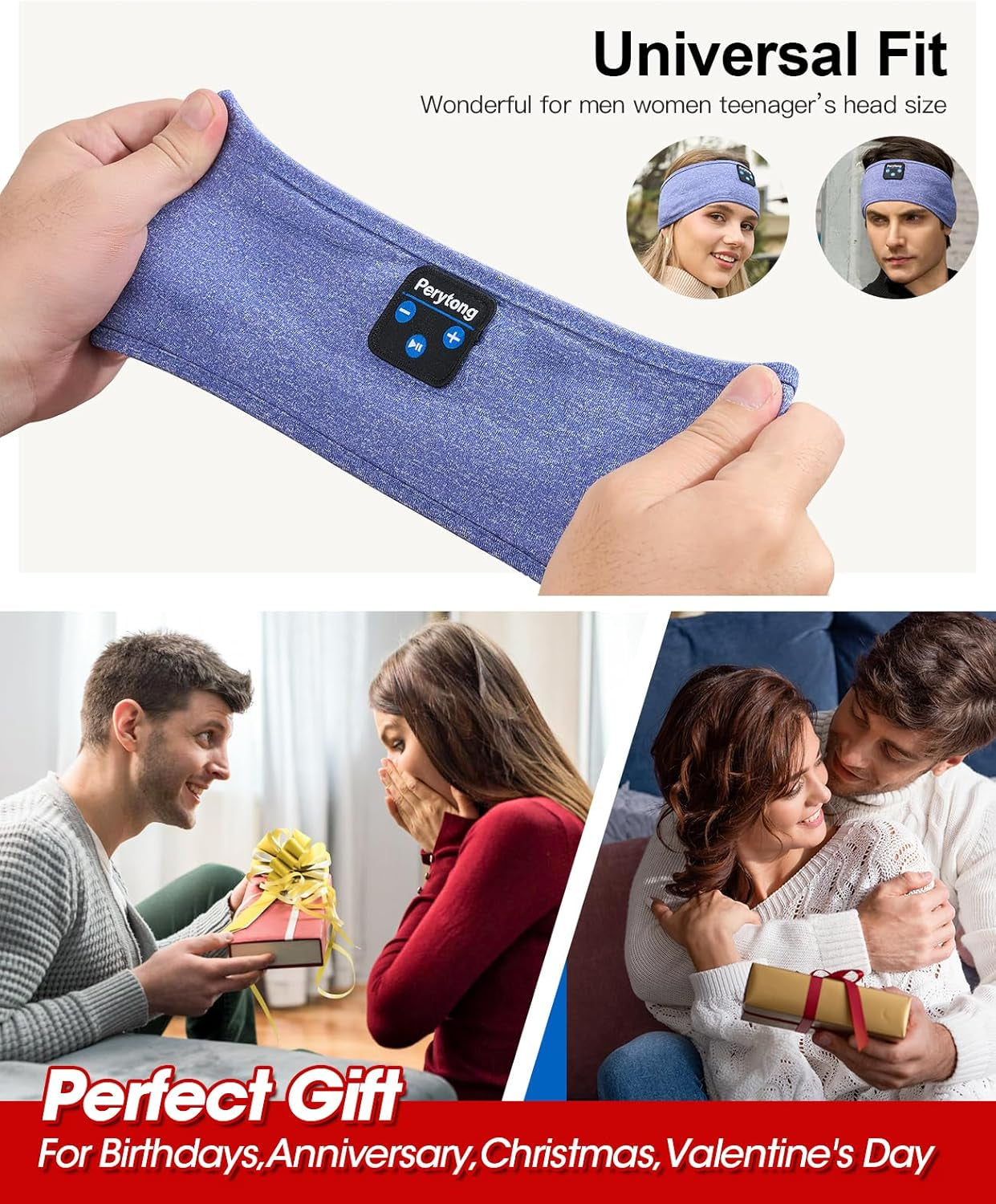Bluetooth Sports Headband Headphones with Ultra-Thin HD Stereo Speakers for Sleep, Workouts, Jogging, Yoga, Insomnia Relief, Air Travel, and Meditation