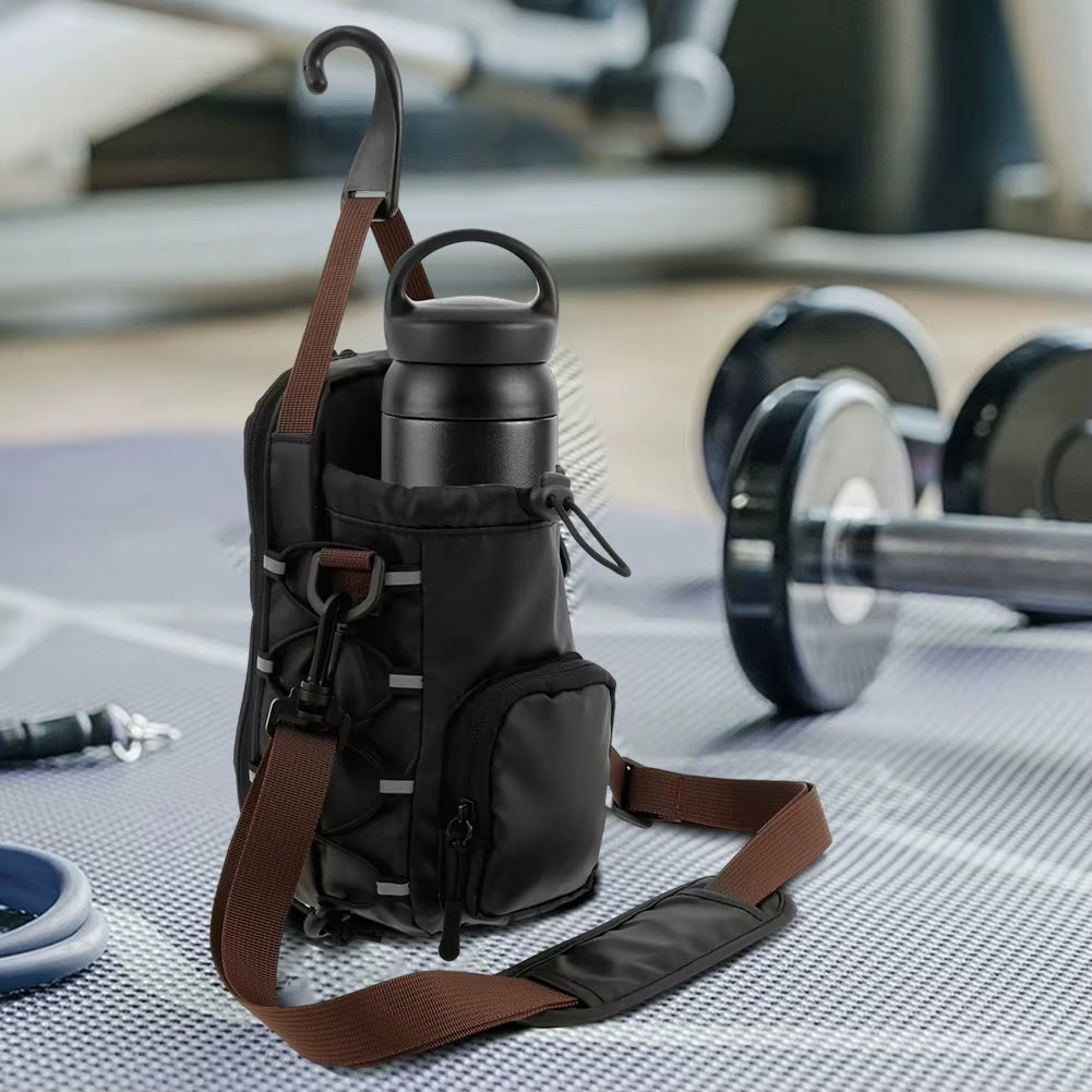 Magnetic Gym Sling Bag with Bottle Holder Gym Crossbody Bag Gym Bottle Carrier Bag for Men Women Gym Accessories Organizer