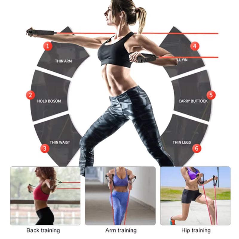 Resistance Bands with Handles, Exercise Bands, Workout Bands with Handles for Men Women, Strength Training Equipment at Home