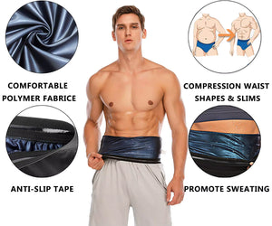 Men Waist Trainer Sauna Vest Sweat Body Shaper Slimming Polymer Weight Loss Zipper Tank Top Premium Workout Waist Cincher Belt