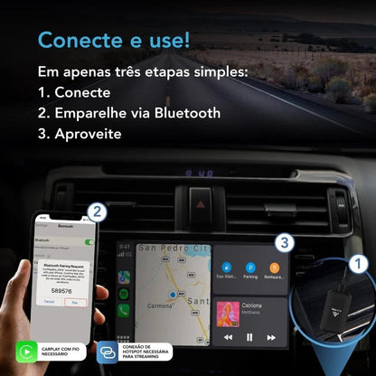 Autosky Wireless Carplay and Android Auto AI Box Lite for Factory Wired Carpl...