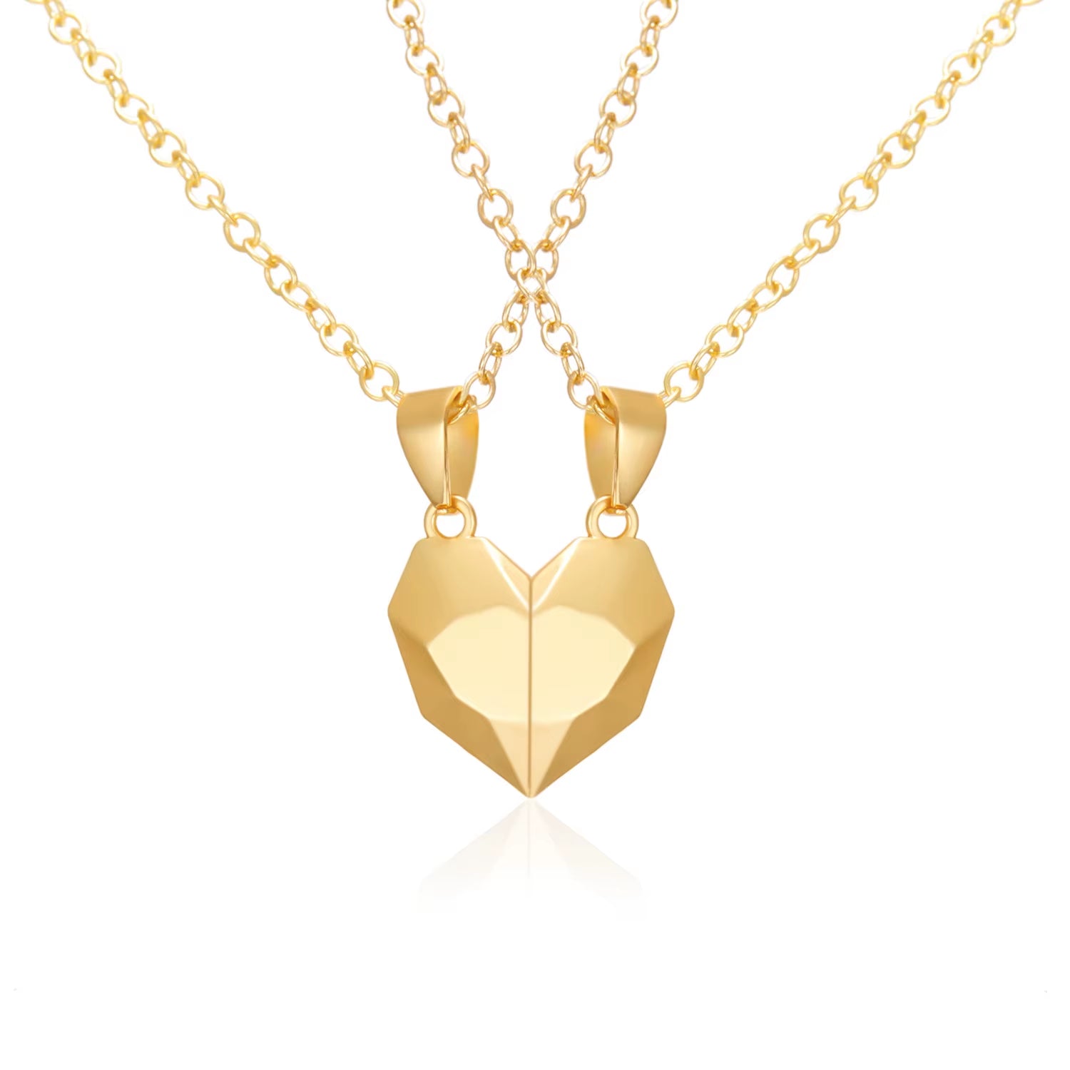 2Pcs Magnetic Heart Couple Necklace for Women Men Lover Valentine'S Day Wedding Anniversary Best Friend Party Jewelry Gifts