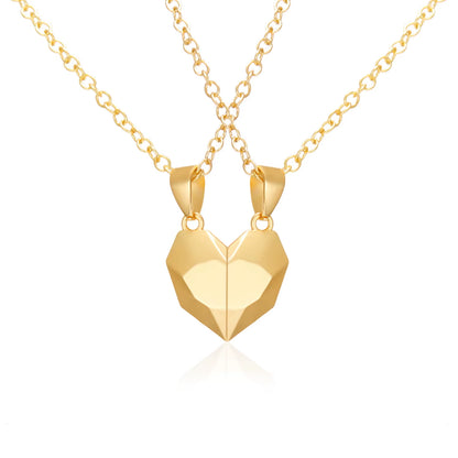 2Pcs Magnetic Heart Couple Necklace for Women Men Lover Valentine'S Day Wedding Anniversary Best Friend Party Jewelry Gifts