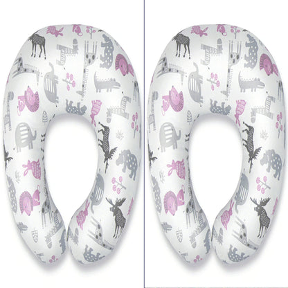 Nursing Pillow, Breast Feeding Pillows for Mom, Animals Soft Cover with Breathable Filling, Feeding Support Pillow for 0-12 Months, Multifunctional Support Cushion for Travel