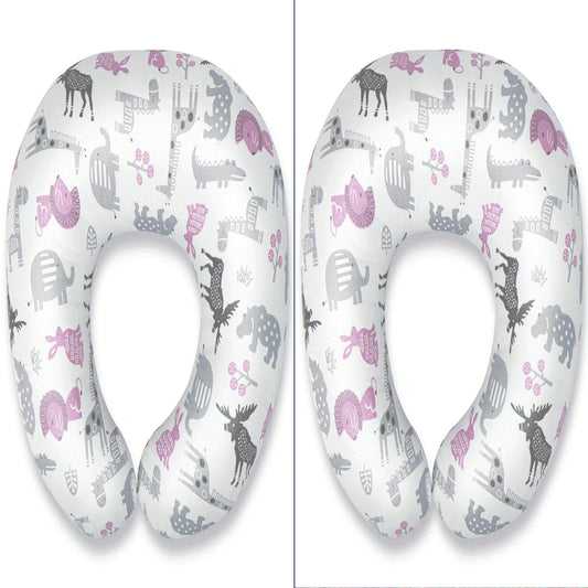 Nursing Pillow, Breast Feeding Pillows for Mom, Animals Soft Cover with Breathable Filling, Feeding Support Pillow for 0-12 Months, Multifunctional Support Cushion for Travel