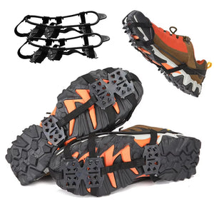 24 Teeth Ice Grips Anti-Slip Ice Claws Winter Gripper Unisex Snow Claw Shoe Covers Climbing Chain Crampons Outdoor Accessories