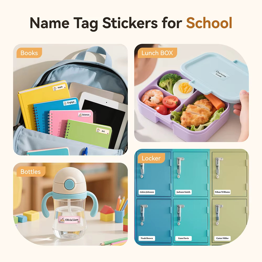 D110 Upgraded Version Thermal Label Printer Mini Portable Smart Label Maker with Tape for Office Home Kitchen School