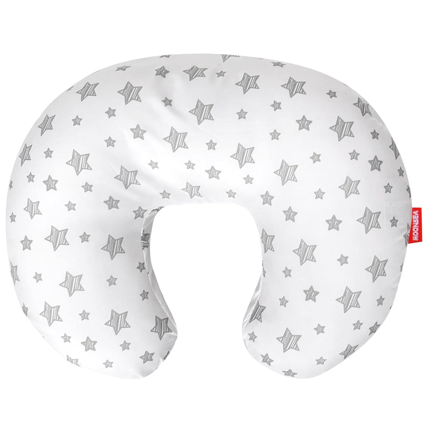 Nursing Pillow Cover for Baby Snug Fits Boppy Nursing Pillows, Super Soft, for Breastfeeding Moms, Grey Star