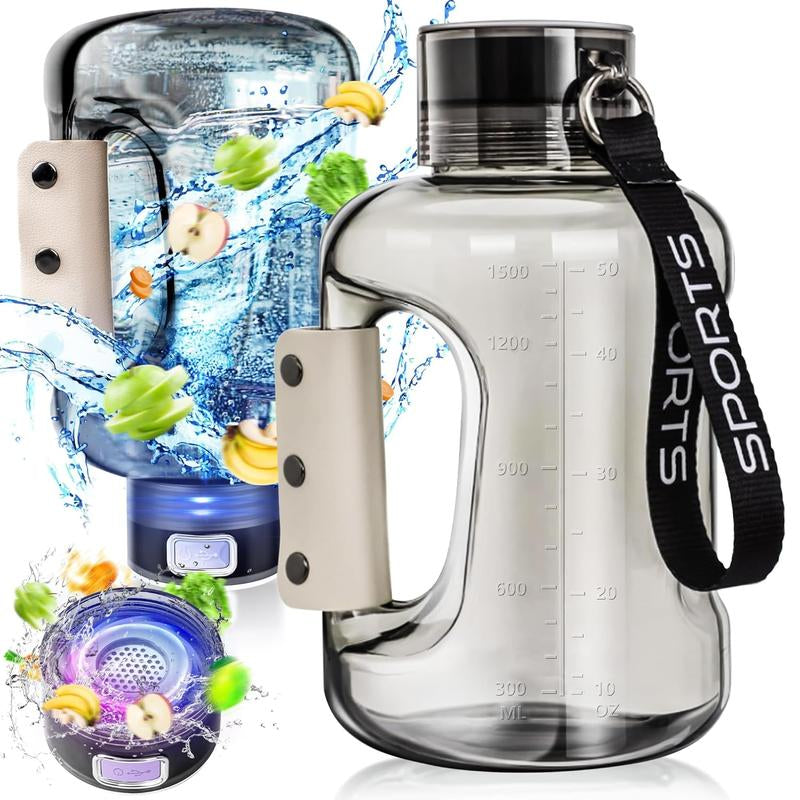 Hydrogen Water Bottle Portable Generator Ionized Water Cup for Home Office Travel Daily Use Silver Upgrade Version