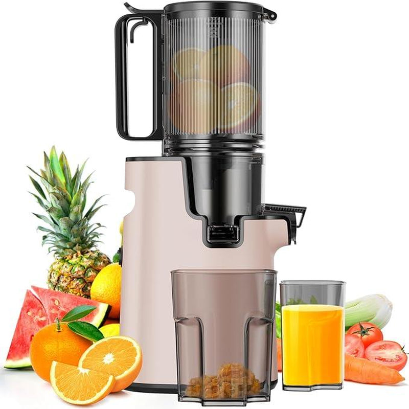 LQZ Cold Press Juicer-Slow Masticating Machines, 350W, 4.3" Feed Chute for Whole Fruits & Vegetables,High Juice Yield,Easy to Clean
