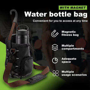 Magnetic Gym Sling Bag with Bottle Holder Gym Crossbody Bag Gym Bottle Carrier Bag for Men Women Gym Accessories Organizer