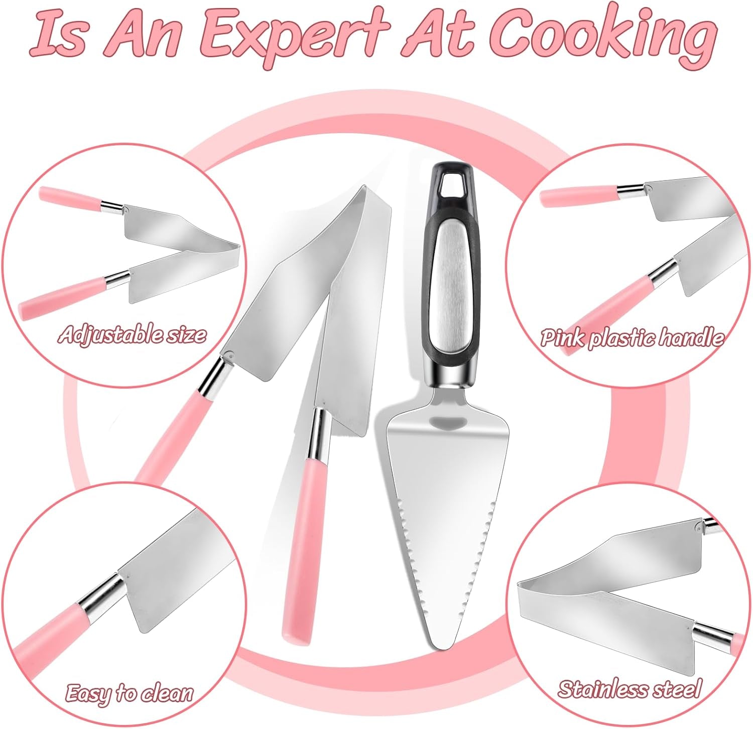 2 Pcs Cake Slicer Cutter and Multi Function Cake Server Stainless Steel Set for Cutting and Serving Desserts, Brownies, Pizza Cake Spatula