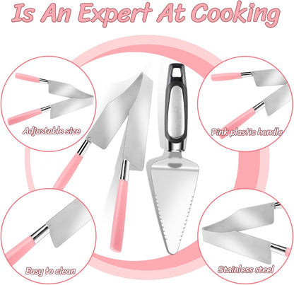 2 Pcs Cake Slicer Cutter and Multi Function Cake Server Stainless Steel Set for Cutting and Serving Desserts, Brownies, Pizza Cake Spatula