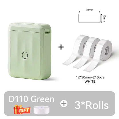 D110 Upgraded Version Thermal Label Printer Mini Portable Smart Label Maker with Tape for Office Home Kitchen School