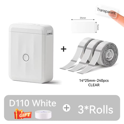 D110 Upgraded Version Thermal Label Printer Mini Portable Smart Label Maker with Tape for Office Home Kitchen School