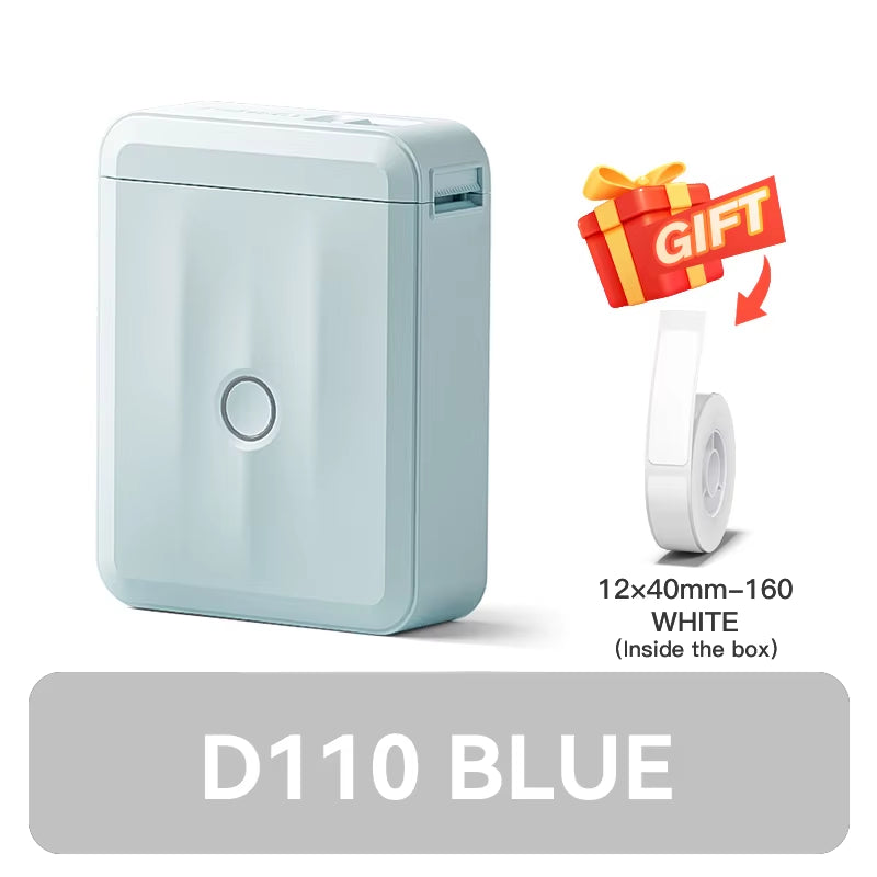 D110 Upgraded Version Thermal Label Printer Mini Portable Smart Label Maker with Tape for Office Home Kitchen School