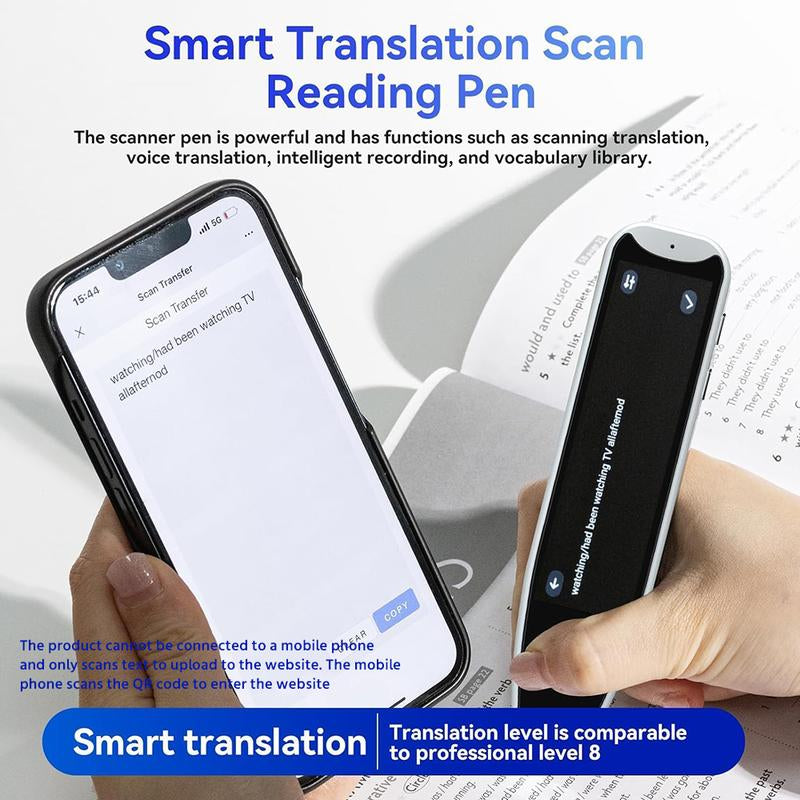 Smart Translation Pen with 60+ Languages Online Scan & Voice Translation for Reading Support & Language Learners Multilingual Device with 3.69-Inch Large Screen & High Fidelity Speakers