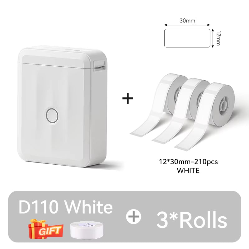 D110 Upgraded Version Thermal Label Printer Mini Portable Smart Label Maker with Tape for Office Home Kitchen School