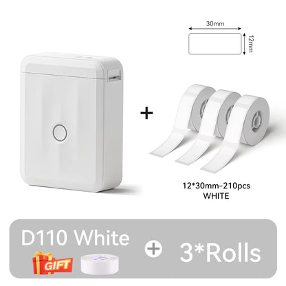 D110 Upgraded Version Thermal Label Printer Mini Portable Smart Label Maker with Tape for Office Home Kitchen School