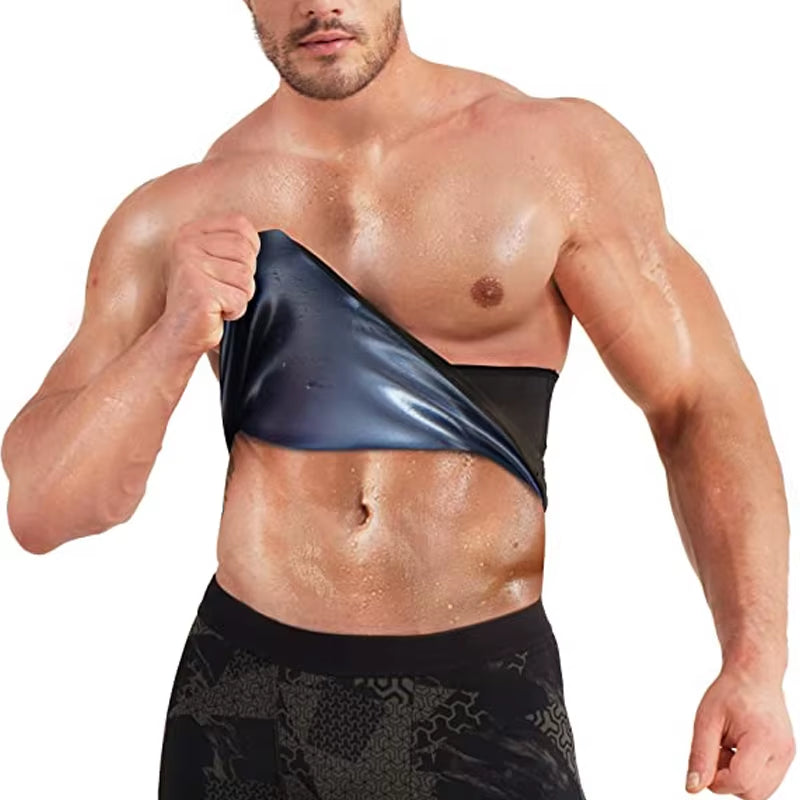 Men Waist Trainer Sauna Vest Sweat Body Shaper Slimming Polymer Weight Loss Zipper Tank Top Premium Workout Waist Cincher Belt