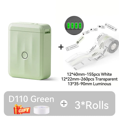 D110 Upgraded Version Thermal Label Printer Mini Portable Smart Label Maker with Tape for Office Home Kitchen School