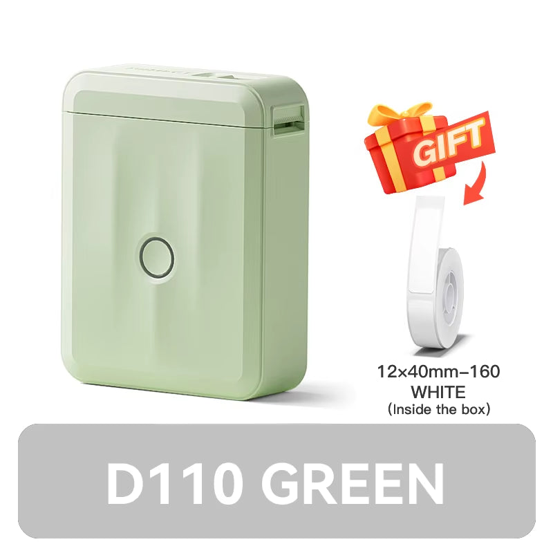 D110 Upgraded Version Thermal Label Printer Mini Portable Smart Label Maker with Tape for Office Home Kitchen School