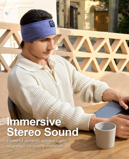 Bluetooth Sports Headband Headphones with Ultra-Thin HD Stereo Speakers for Sleep, Workouts, Jogging, Yoga, Insomnia Relief, Air Travel, and Meditation