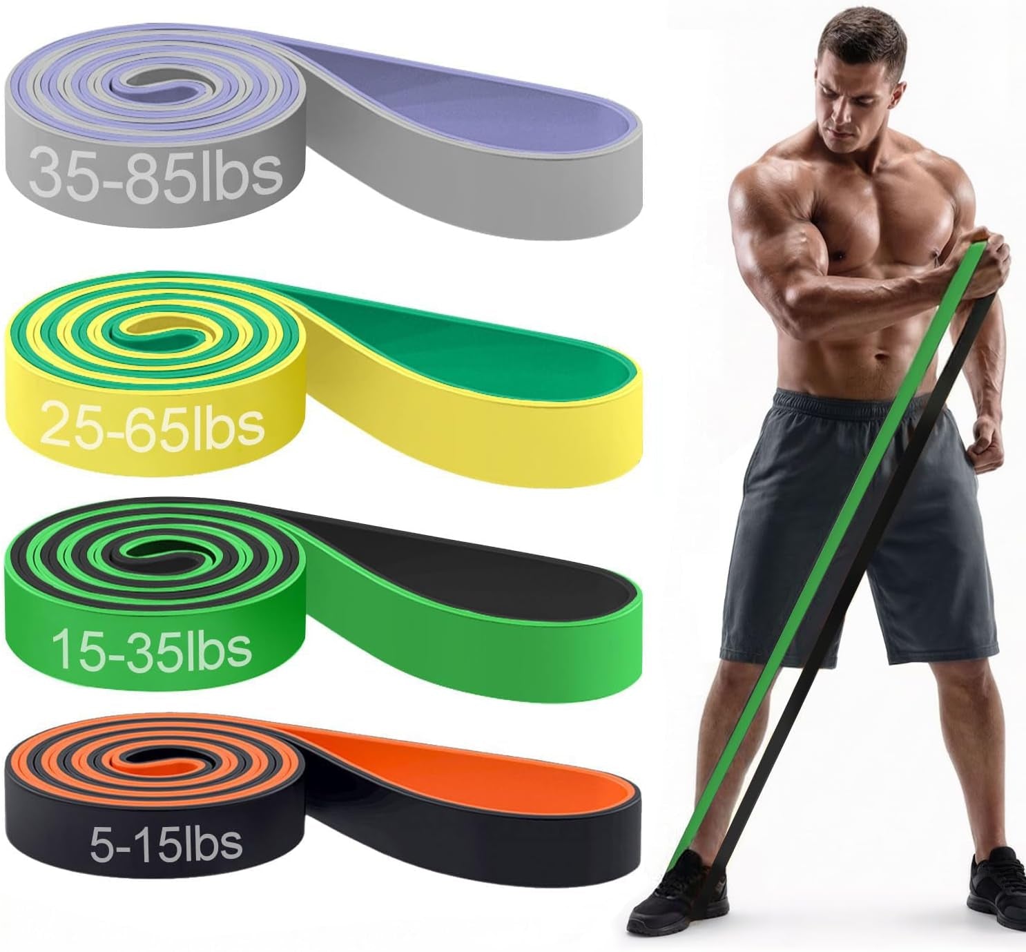 Pull up Bands, Resistance Bands, Pull up Assistance Bands Set for Men & Women, Exercise Workout Bands for Working Out, Body Stretching, Physical Therapy, Muscle Training