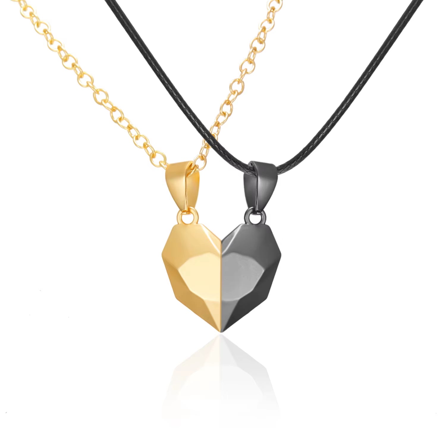2Pcs Magnetic Heart Couple Necklace for Women Men Lover Valentine'S Day Wedding Anniversary Best Friend Party Jewelry Gifts