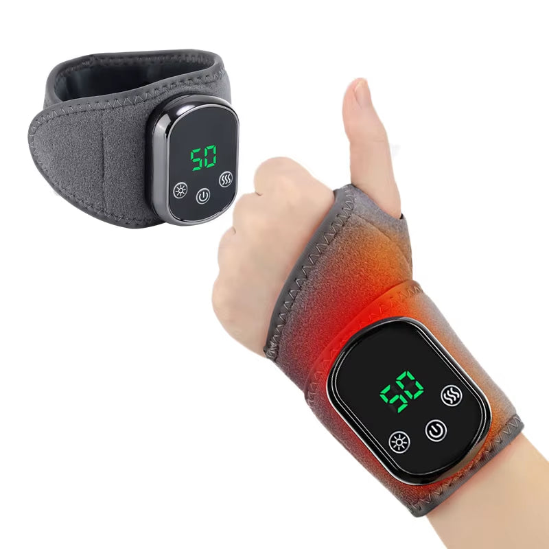 Electric Foot & Ankle Massager - 3/5 Vibration Gears with Hot Compress Ankle Wrap Brace for Muscle Relaxation & Health Care