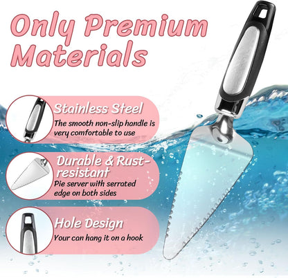 2 Pcs Cake Slicer Cutter and Multi Function Cake Server Stainless Steel Set for Cutting and Serving Desserts, Brownies, Pizza Cake Spatula