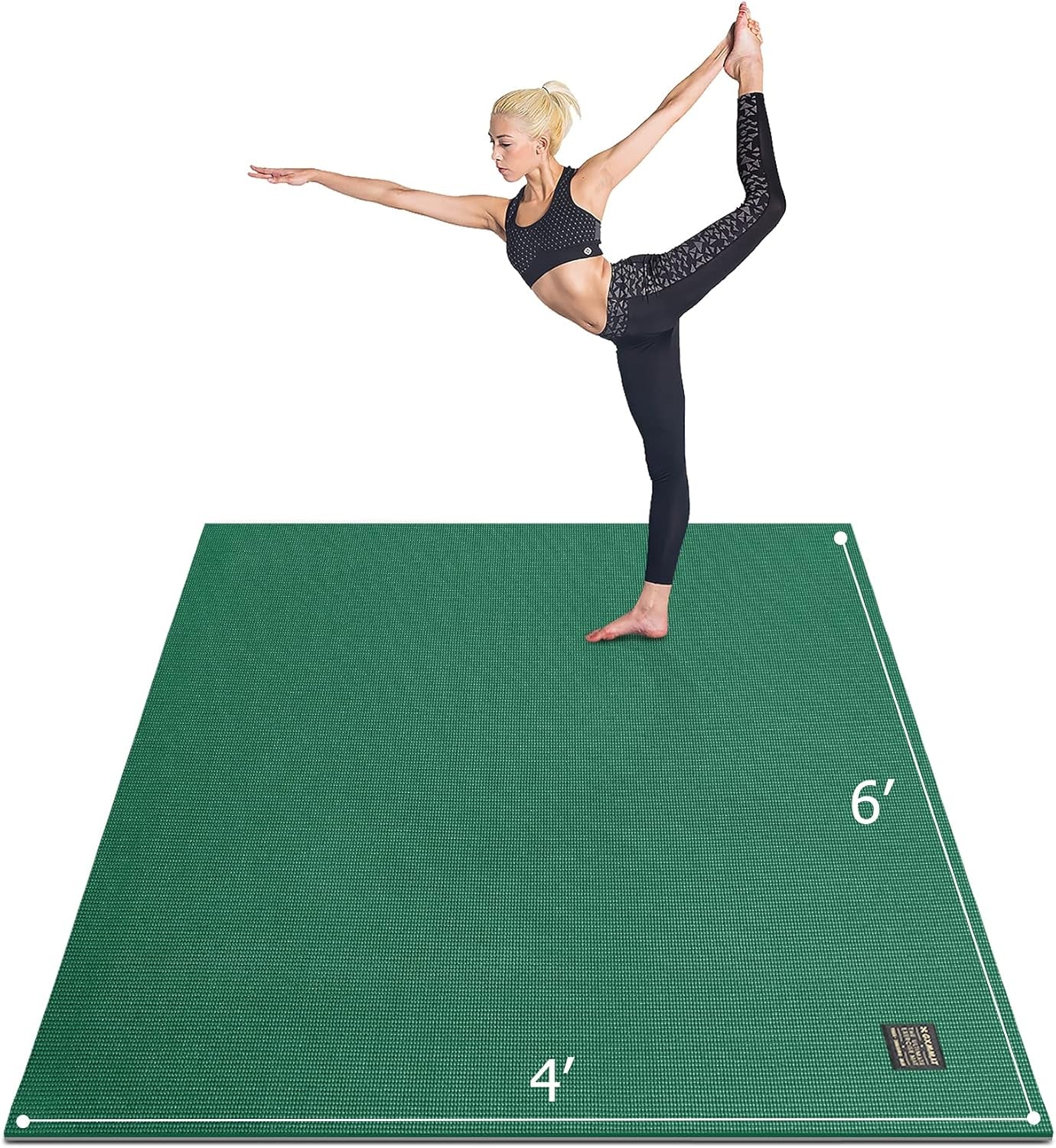 Large Yoga Mat 6'X4'/6'X6'/7'X5'(7Mm/9Mm), Extra Thick Workout Mats for Home Gym Flooring,Ultra Comfortable Non-Slip Quick Resilient Barefoot Wide Exercise Mat for Pilates,Stretching,Meditation