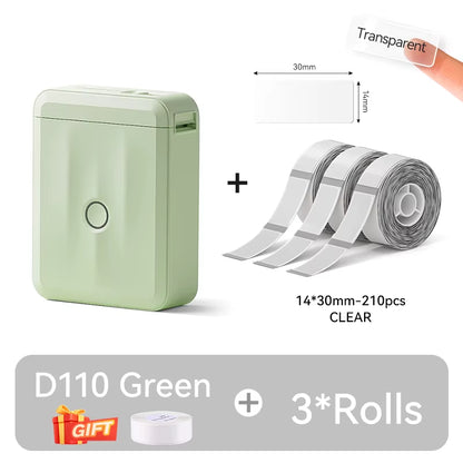 D110 Upgraded Version Thermal Label Printer Mini Portable Smart Label Maker with Tape for Office Home Kitchen School