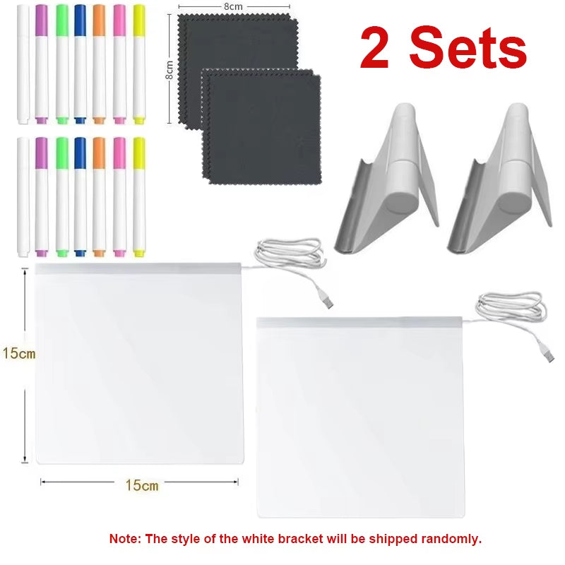 Light up Acrylic Message Board Rewritable DIY Children'S Glowing Drawing Board Message Lamp with 7 Colorful Pens