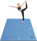 Large Yoga Mat 6'X4'/6'X6'/7'X5'(7Mm/9Mm), Extra Thick Workout Mats for Home Gym Flooring,Ultra Comfortable Non-Slip Quick Resilient Barefoot Wide Exercise Mat for Pilates,Stretching,Meditation