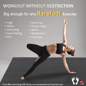 Large Yoga Mat 6'X4'/6'X6'/7'X5'(7Mm/9Mm), Extra Thick Workout Mats for Home Gym Flooring,Ultra Comfortable Non-Slip Quick Resilient Barefoot Wide Exercise Mat for Pilates,Stretching,Meditation