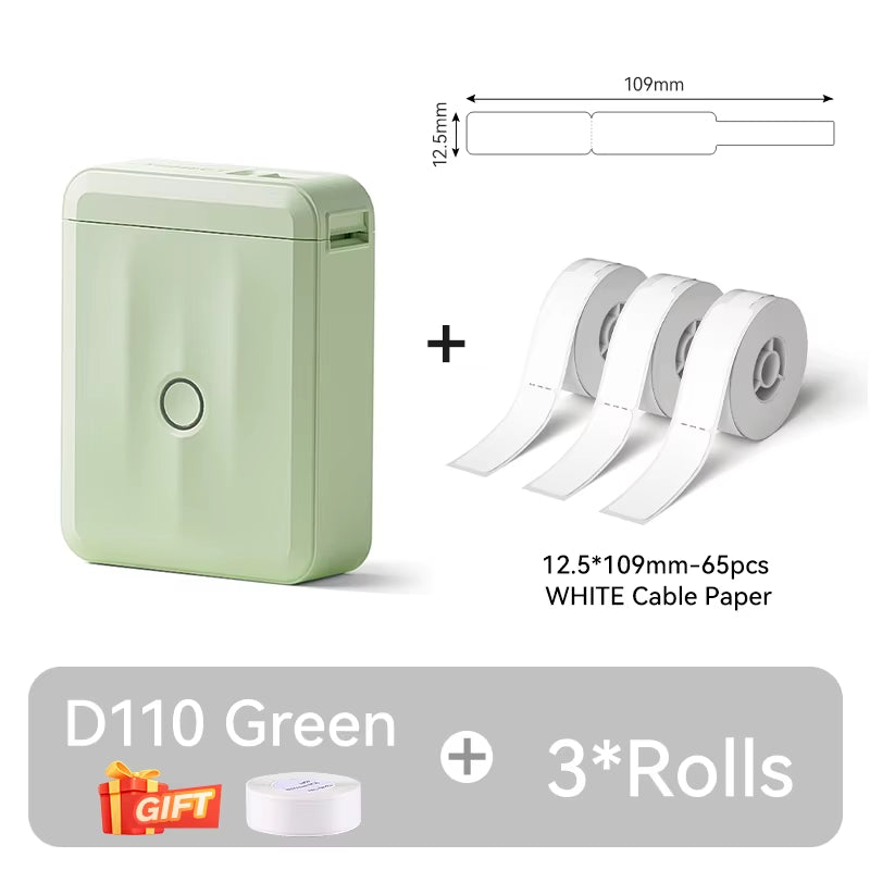 D110 Upgraded Version Thermal Label Printer Mini Portable Smart Label Maker with Tape for Office Home Kitchen School