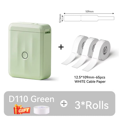 D110 Upgraded Version Thermal Label Printer Mini Portable Smart Label Maker with Tape for Office Home Kitchen School