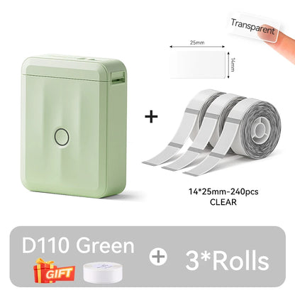D110 Upgraded Version Thermal Label Printer Mini Portable Smart Label Maker with Tape for Office Home Kitchen School