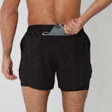2025New Men Running Shorts Gym Sports Shorts 2 in 1 Quick Dry Workout Training Gym Fitness Jogging Short Pants Summer Men Shorts