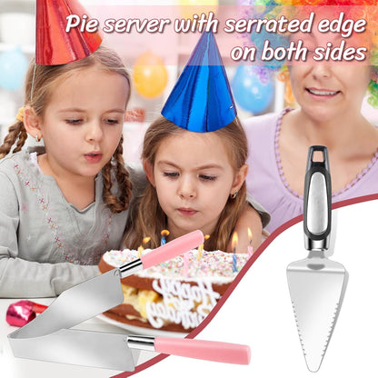 2 Pcs Cake Slicer Cutter and Multi Function Cake Server Stainless Steel Set for Cutting and Serving Desserts, Brownies, Pizza Cake Spatula